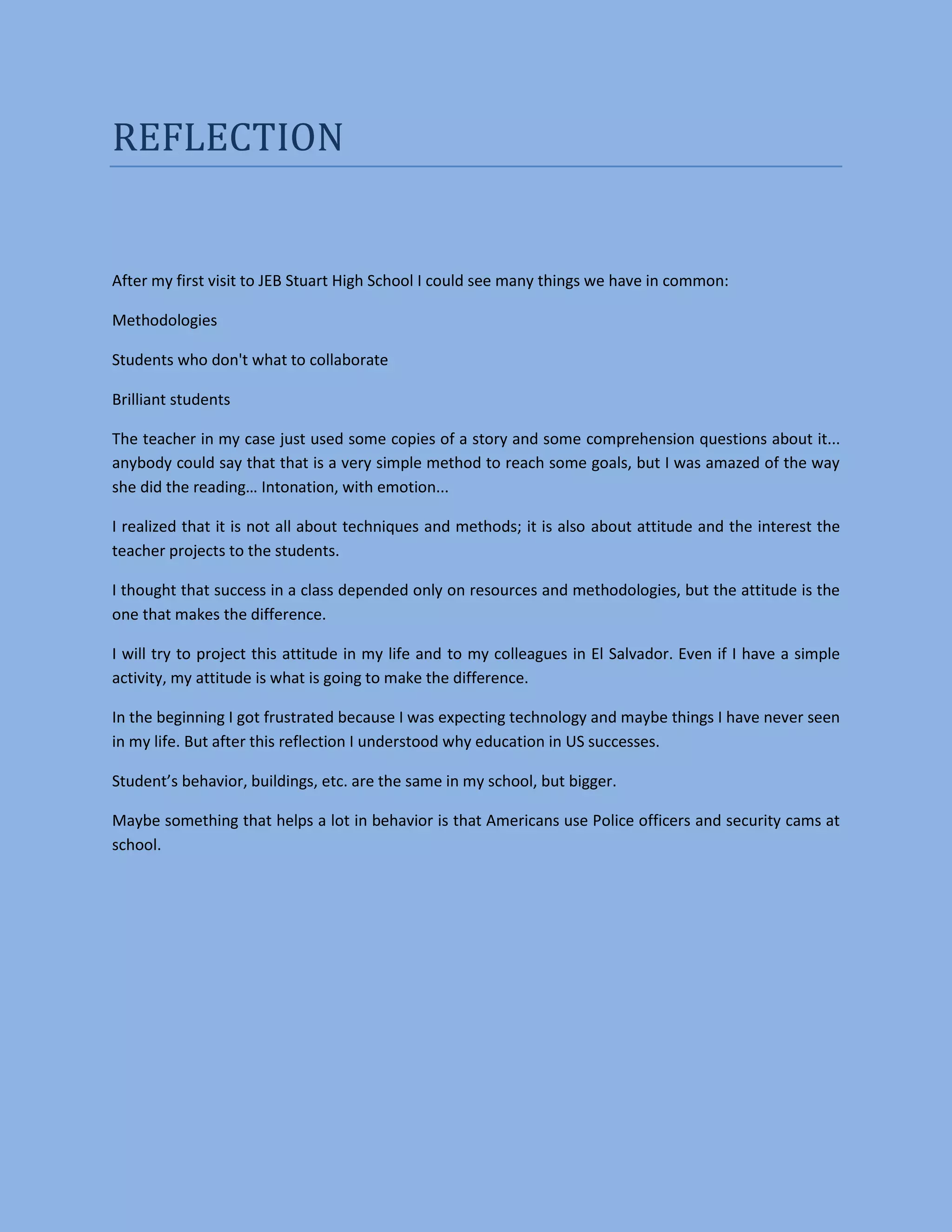 Interschip Reflection