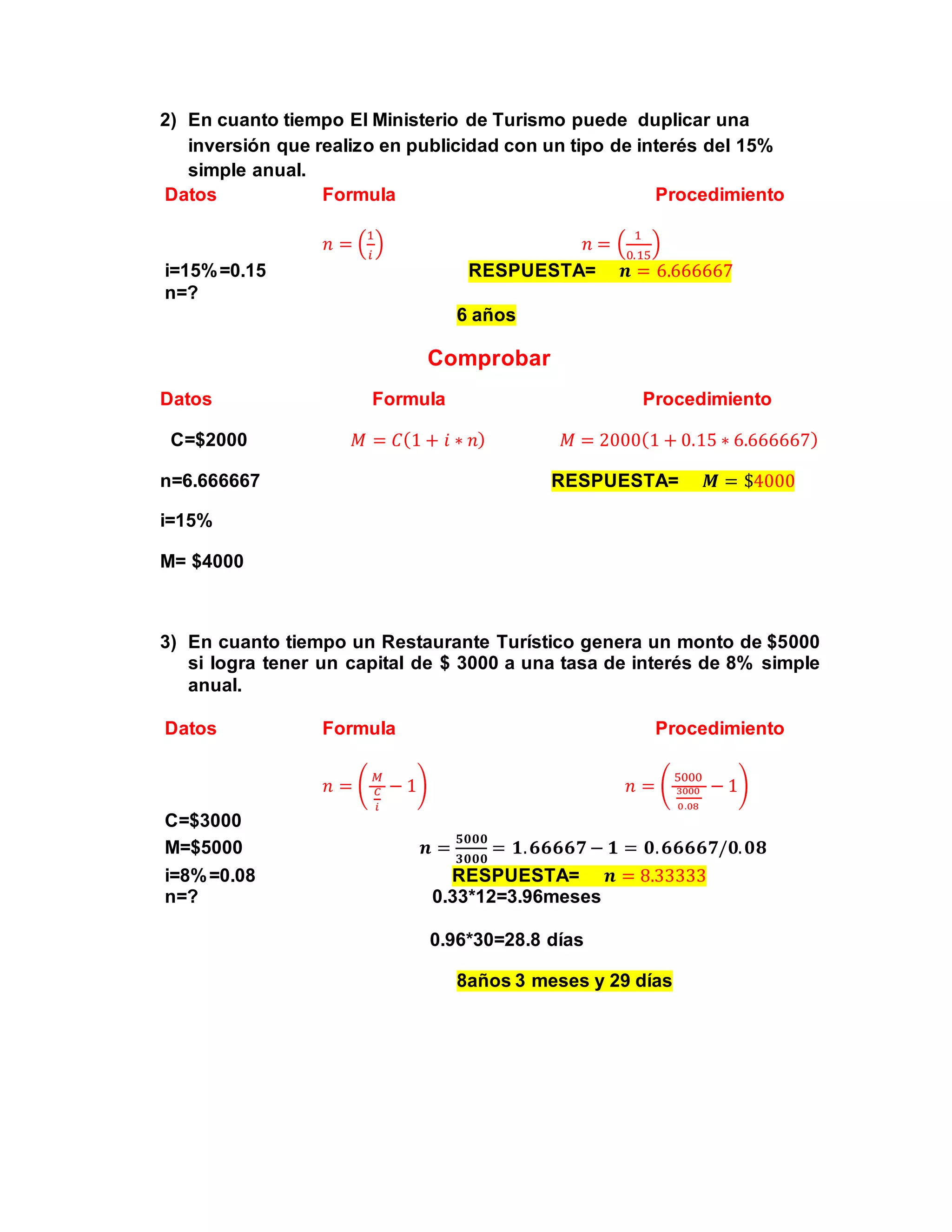 ejercicios de matematica financiera | PDF