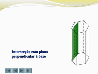 Intersecção com planoIntersecção com plano
perpendicular à baseperpendicular à base
 