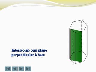 Intersecção com planoIntersecção com plano
perpendicular à baseperpendicular à base
 