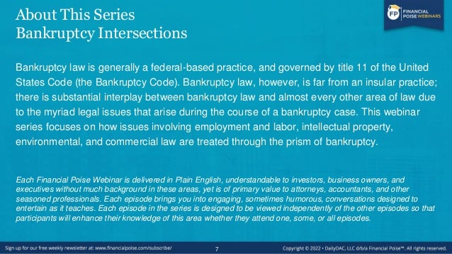 Episodes in this Series
#1: The Intersection of Bankruptcy and… Labor/Employment Law
Premiere date: 3/31/22
#2: The Inters...
