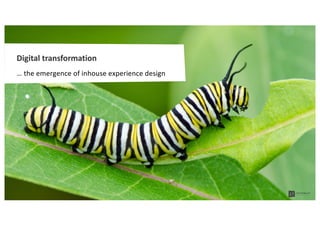 Digital transformation
… the emergence of inhouse experience design
 