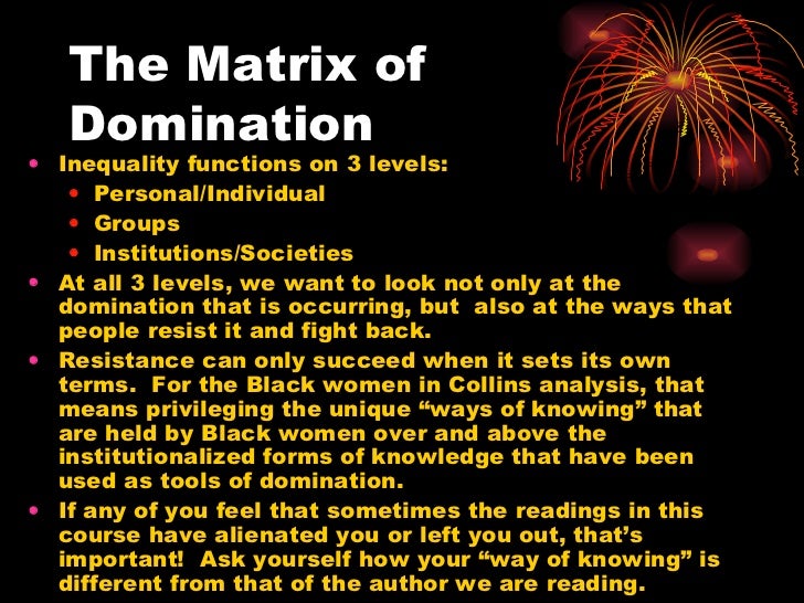 to the domination of Opposition matrix