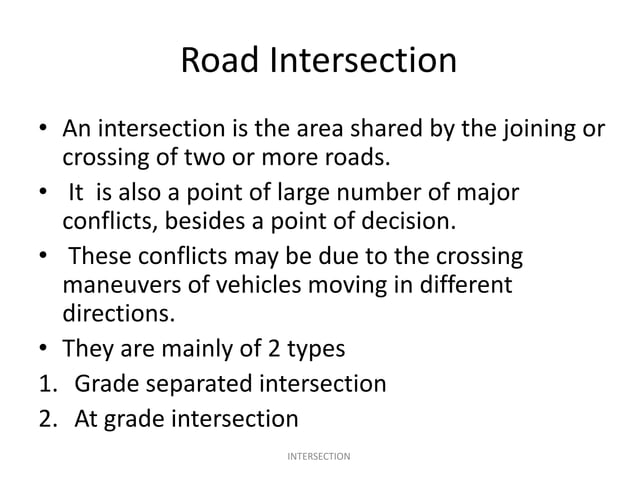 Intersection,types PPT