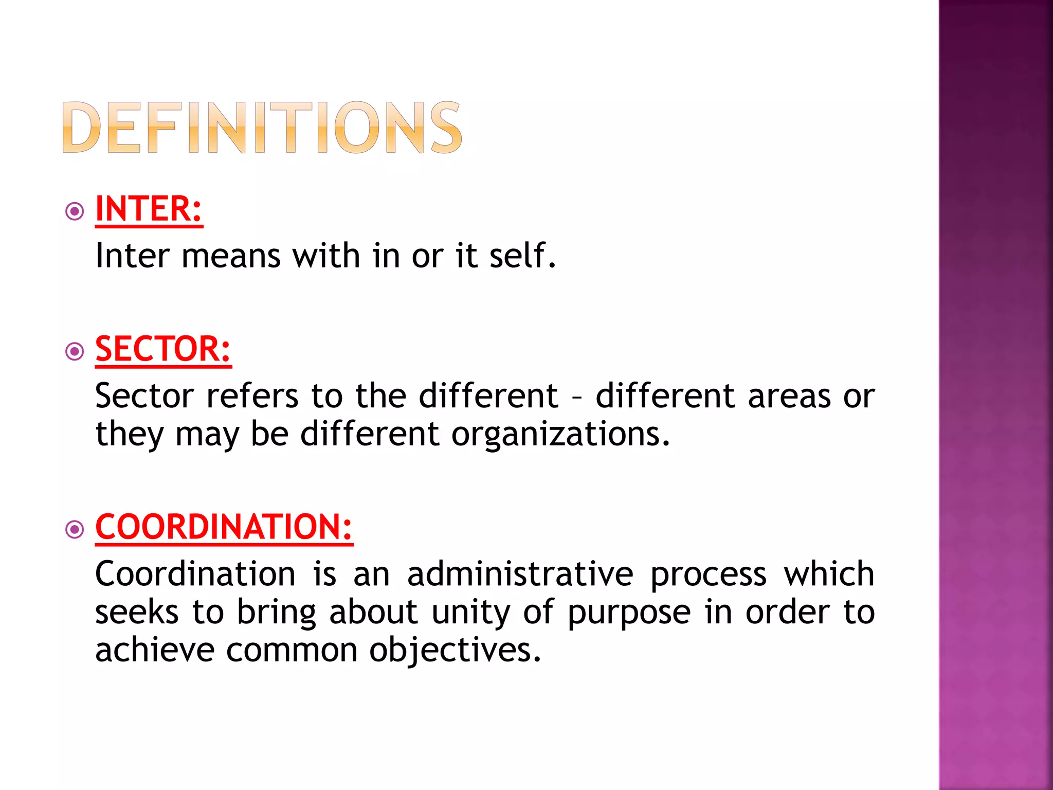 Inter sectoral coordination | PPTX