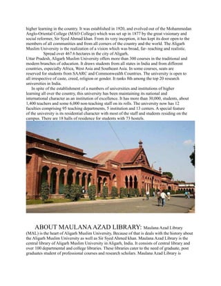 Intership report-maulana azad library | DOC