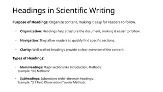 Internship Notes - Unit 1: Scientific Writing and Reporting | PPTX