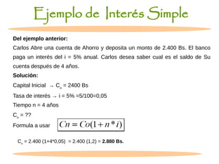Interés Simple , definición, fórmulas y ejercicios | PDF