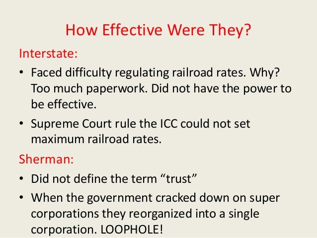 Interstate Sherman & Interstate Commerce Act