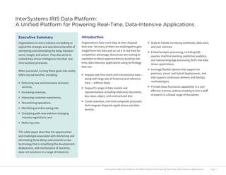 InterSystems IRIS Data Platform: A Unified Platform for Powering Real ...