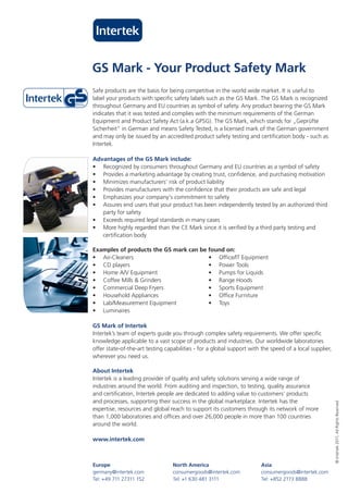 Intertek gs en | PDF