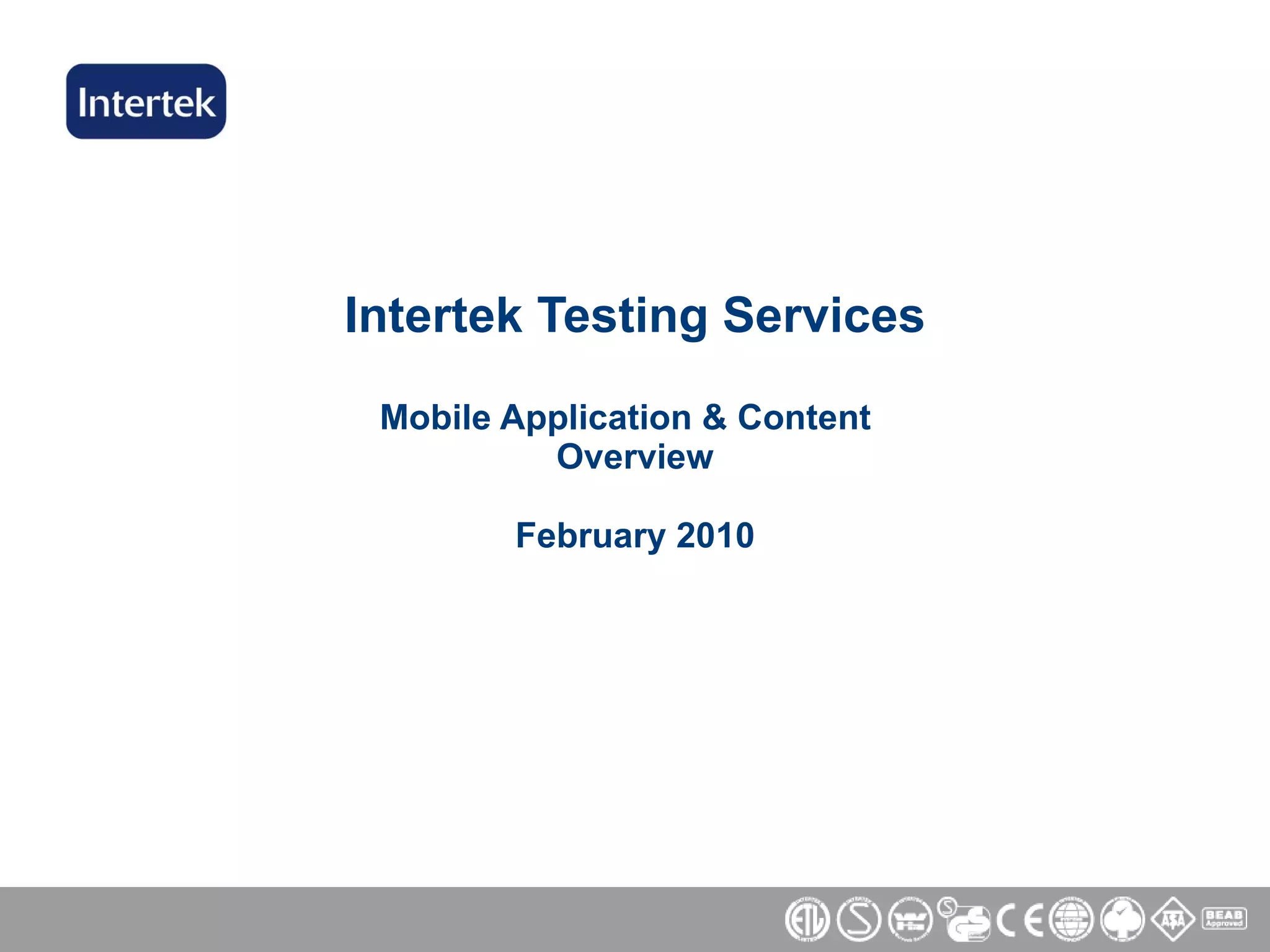 Intertek Testing Services Overview | PPT