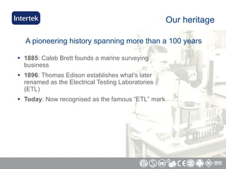 Intertek Testing Services Overview | PPT