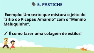 INTERTEXTUALIDADE: Pastiche; Citação; Alusão; Paráfrase; Paródia. | PPTX