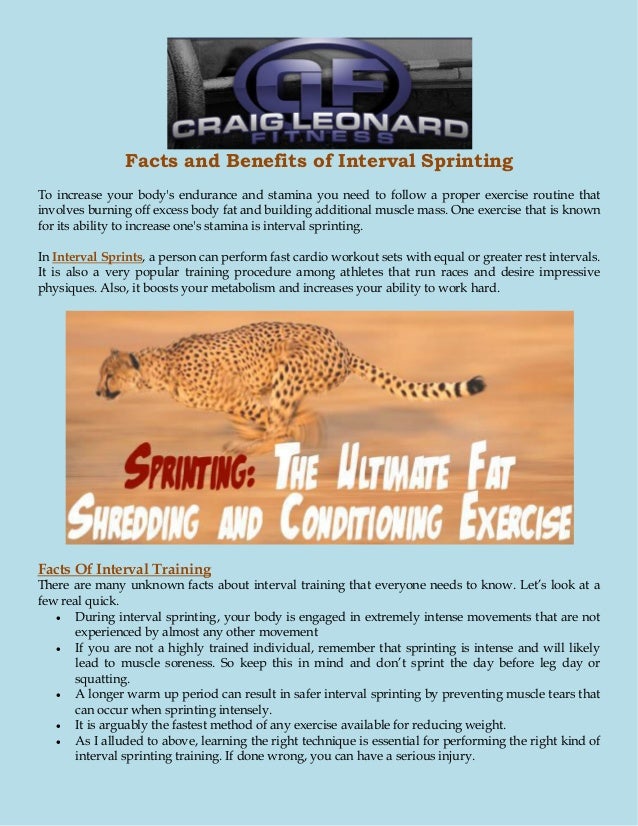 Facts and Benefits of Interval Sprinting
