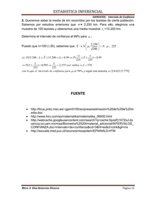 Intervalo de confianza, equipo