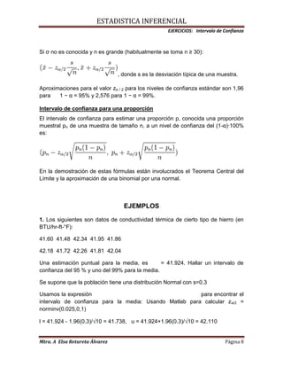 Intervalo de confianza, equipo