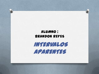 ALUMNO :
BRANDON REYES

INTERVALOS
APARENTES
 