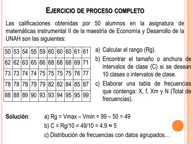 Elaboración de tablas de frecuencia, estadística