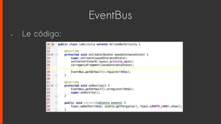 EventBus
• Le código:
 