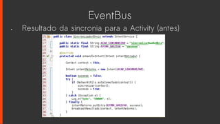 EventBus
• Resultado da sincronia para a Activity (antes)
 