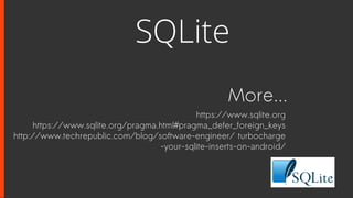 More...
https://www.sqlite.org
https://www.sqlite.org/pragma.html#pragma_defer_foreign_keys
http://www.techrepublic.com/bl...