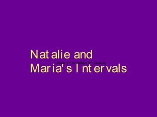 Nat alie and
Mar ia' s I nt er vals
      Minor 2nd to Perfect 8th (Octave)
 