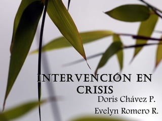 Intervención en Crisis Doris Chávez P. Evelyn Romero R. 