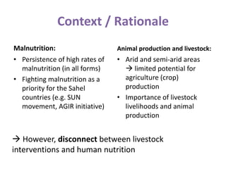 Intervenciones agricolas-ganaderas sensibles a la nutrición