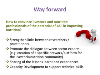 Intervenciones agricolas-ganaderas sensibles a la nutrición