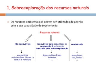 sobreexploraçãodos recursos naturais,