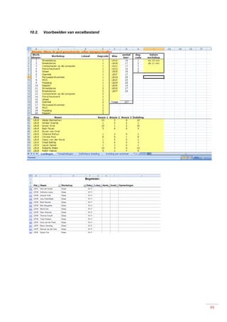 49
10.2. Voorbeelden van excelbestand
 
