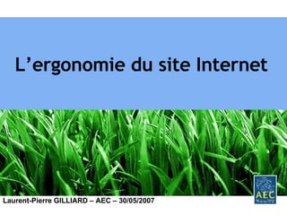 L’ergonomie du site Internet   Laurent-Pierre GILLIARD – AEC – 30/05/2007 