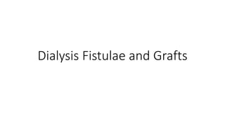 Dialysis Fistulae and Grafts
 