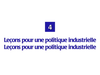 4
Leçons pour une politique industrielle
Leçons pour une politique industrielle
 