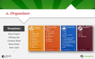 2. Organiser
Templates
New Project
Writing Job
Creative Brief
Work Order
New Lead
…
 