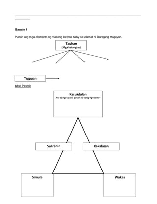 Story Pyramid Example Tagalog Intervention in filipino | DOCX