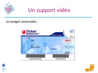 Un support vidéo
Un budget raisonnable…
 