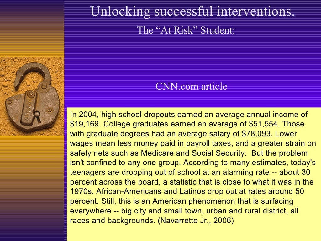 Interventions For Students Who Are At Risk