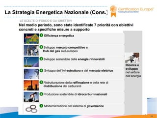 La Strategia Energetica Nazionale (Cons.)




                                            24
 