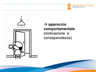  approccio
comportamentale
(motivazione e
consapevolezza)




                  42
 