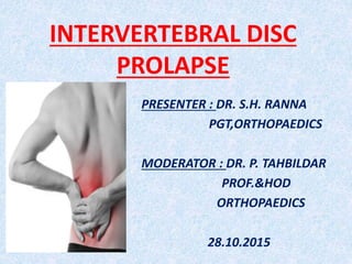Intervertebral disc prolapese Slide 1