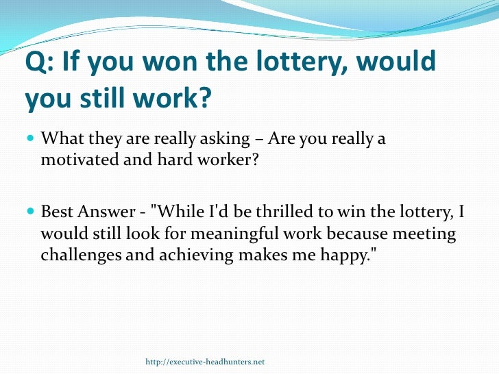 what would you do if you won the lottery