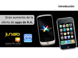 Introducción


   Gran aumento de la
oferta de apps de R.A.
 