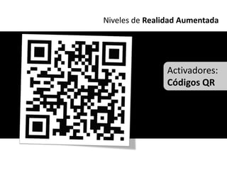 Niveles de Realidad Aumentada




                Activadores:
                Códigos QR
 
