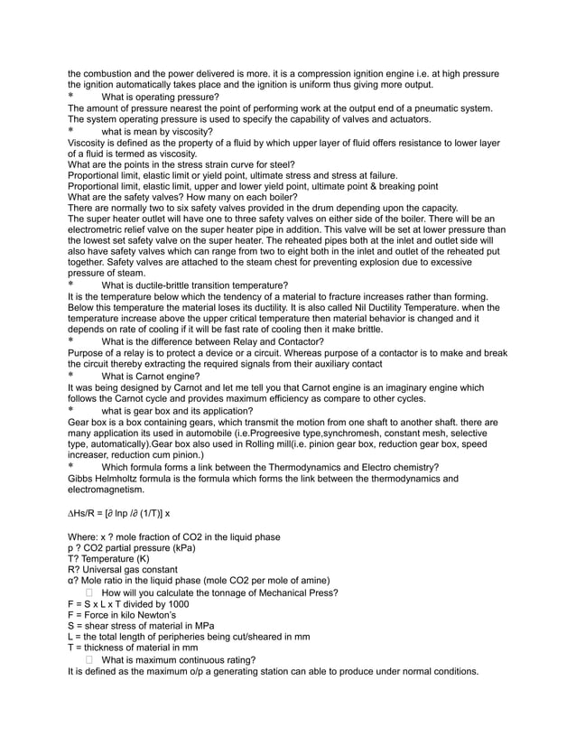 MECHANICAL ENGINEERING BASIC KNOWLEDGE FOR INTERVIEW visual data 4
