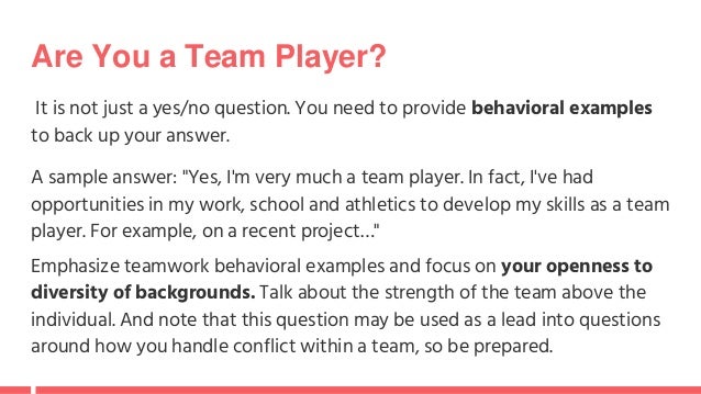team player interview examples team player interview questions