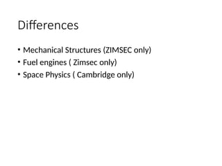 DIFFERENCES BETWEEN CAMBRIDGE SYLLABUS AND ZIMSEC | PPTX