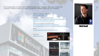 Office 365 Akademie
Die Schwerpunkte von Nicki Borell sind Bedarfsanalysen, die Konzeption, technische und fachliche
Konze...