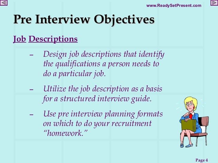 job interview objectives